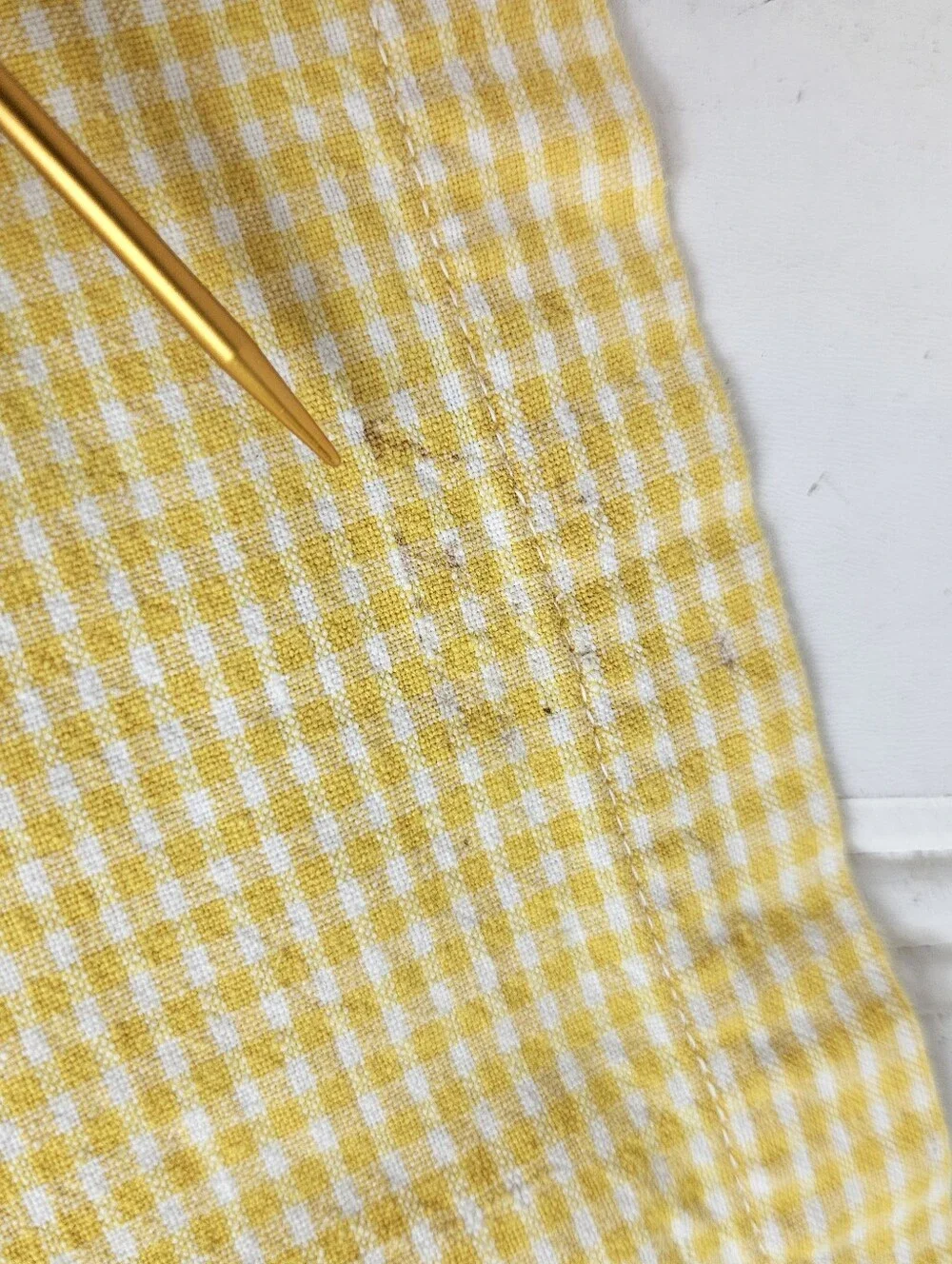 Yellow White Gingham Cloth Napkins Set of 10 16x17 Checkered Cottagecore Dining!